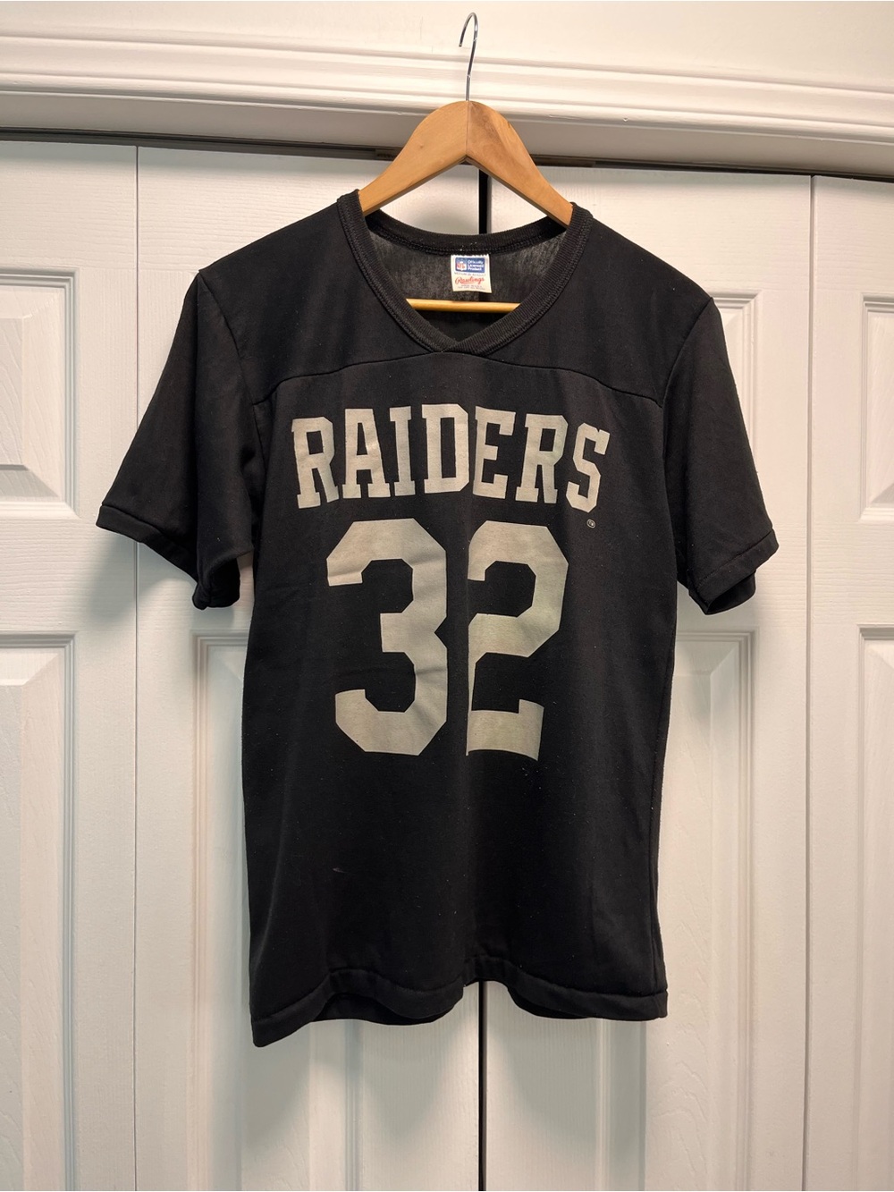 1980s Rawlings Oakland Raiders Jersey Tee with White Number 32